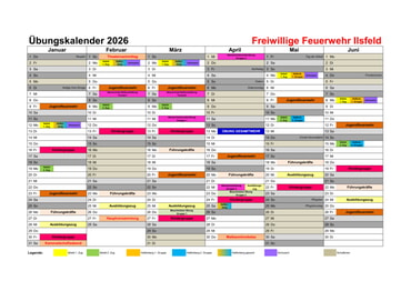 &Uuml;bungsplan 2026